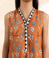 Women's Unstitched Light Khaddar Printed Orange 2 Piece Suit